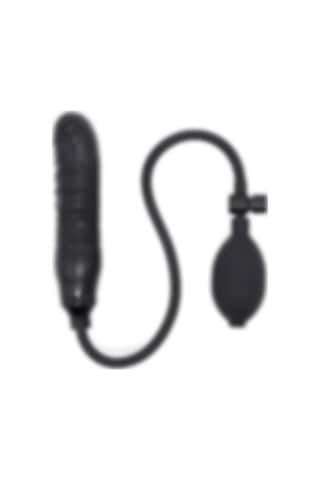 Odins Shop Şişebilen Pompalı Damarlı Anal Plug Siyah