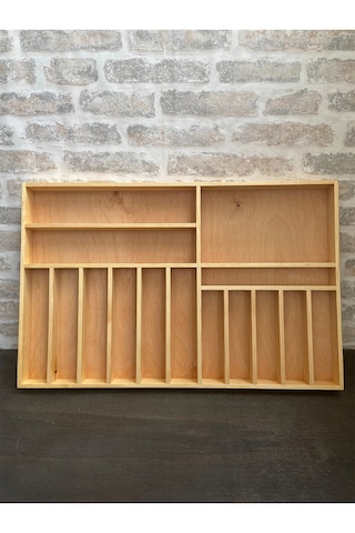 Ayfiwood 45x70 Cm Kaşık, Çatal, Bıçak, Kepçe Organizer 45x70 Cm Ahşap Çekmece Düzenleyici Kaşıklık