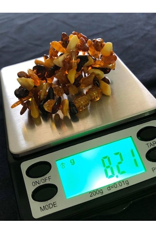 Doğal Kaya Damla Kehribar Bileklik 8 Gram Çok Renkli