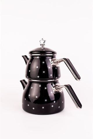 Star Emaye Yıldız Desenli Çaydanlık Bej