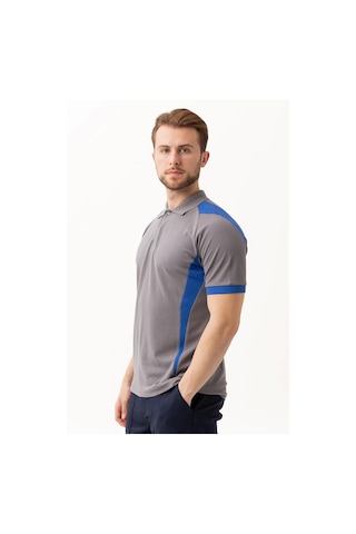 Flora Polo Yaka T-shirt - Nefes Alabilir, Şık Ve Rahat, Outdoor Ve İş Kullanımı Gri-saxmavi