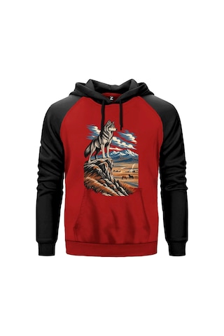 Bozkır Nöbetçisi Gri Renk Reglan Kol Sweatshirt Kapşonlu