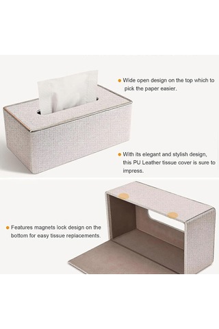 Mendil Kutusu Kapağı, Deri Mendil Kutusu Tutucu, Kleenex Ve Peçete İçin Dikdörtgen Mendil Kutusu Kapakları