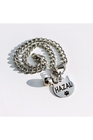 Metal Kedi Künyesi Isimli Kedi Tasması Kedi Isimliği Zincirli