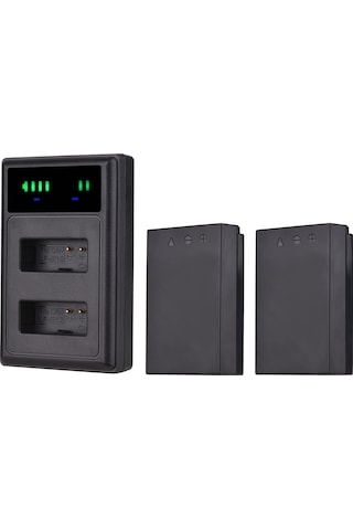 Yifomall Canon Lp-e12 İçin 2 Adet 1250mah Pil + Usb-c/micro Usb Çift Kanal Şarj Cihazı - Led Ekranlı, Eos M/m50/m100/sl1 Ve Diğer Modeller İçin