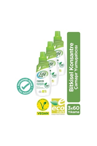 Vegan Bitkisel Konsantre Çamaşır Yumuşatıcısı 1500 Ml X 3 Adet 3'lü Set