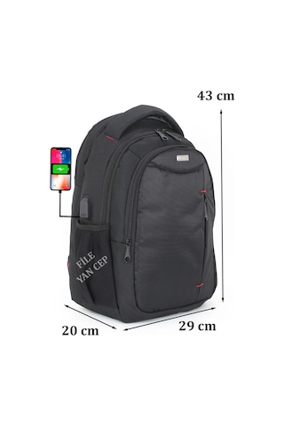 Case Club Usb Aparatlı Laptop Sırt Çantası 15.6 İnç Su Geçirmez Kumaş