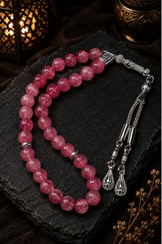 Turmalin Tesbih 8 Mm Pembe