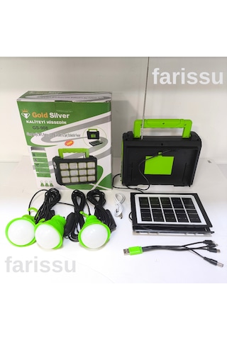 Gold Silver Gs-908 200w Güneş Enerjili Şarjlı Fener - Bluetooth, Usb, Radyo Ve Mp3 Özellikli