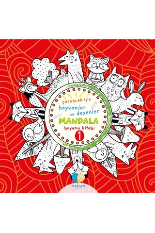 Çocuklar için 2 Adet Hayvanlar ve Desenler Mandala Kitabı