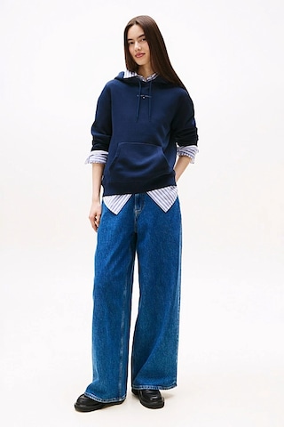Kadın Regular Fit Kapüşonlu Kanguru Cepli Sweatshirt - Lacivert Dark Night Navy