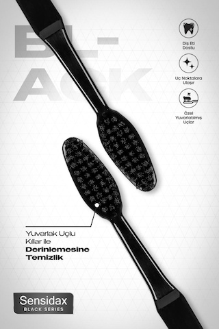 Sensidax Black Serıes-Diş Fırçası- Hassas Diş Eti ve Dişler İçin Orta Sert Kıl Medıum-Koruma Kapaklı