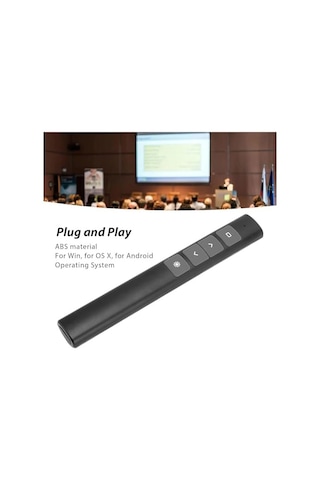 Kablosuz Sunum Tıklayıcı Kırmızı Işaretçi Slayt Gösterisi Powerpoint Wın10 Mac Keynote Slaytlar B3