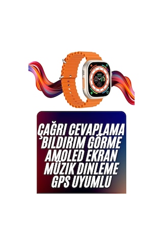 Android Ve İos Uyumlu Uyku Ve Sağlık Takibi Yapabilen 3 Kordonlu Akıllı Saat Turuncu