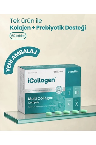 İcollagen Kolajen Ve Prebiyotik Tablet Orjinal Bandrollü 60 Tablet