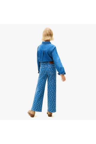 Tommy Hilfiger Mabel Wide Leg Flower Aop Jeans Çocuk Mavi Pantolon Kg0kg08960 Mavi