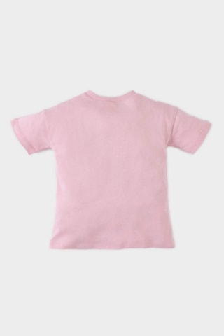 DeFacto Kız Bebek Bisiklet Yaka Kurdele Baskılı Kısa Kollu Tişört E5464A525SMPN86 Pembe