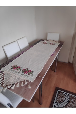 Kanaviçe Runner El Dantel Örgü Sehpa Dolap Masa Örtüsü Buldan Işi