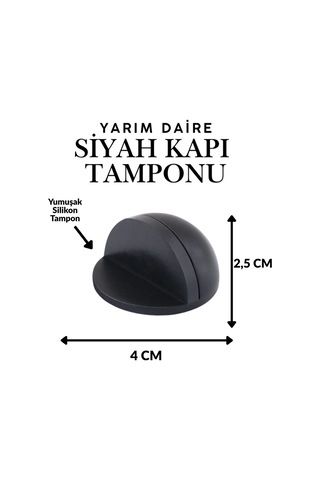 10 Adet Siyah Yarım Daire Yapışkanlı Kapı Tamponu Kapı Stoperi Metal Kapı Stopu Durdurucu