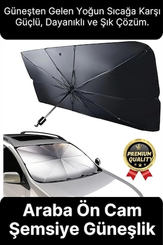 Özel Üretim Dayanıklı Titanyum Gümüş Kaplama Uv Geçirmez Tüm Araçlar Araba Ön Cam Şemsiye Güneşlik