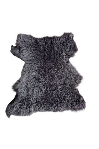 Gerçek Uzun Tüylü Koyun Postu Mürdüm 60 X 40 Cm