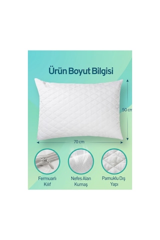 Nakkaş Home 50x70 Cm Kapitoneli Koruyucu Yastık Alezi - Beyaz