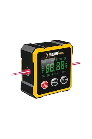 Sgs Mıknatıslı Çift Yönlü Lazer Açı Ölçer - 1.8" Ekran - Type-c Şarj