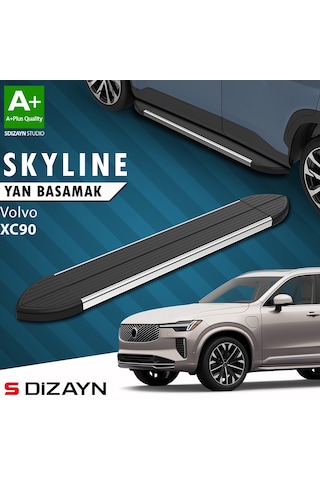 S-dizayn Volvo Xc90 Makyajlı Benzinli Skyline Krom Yan Basamak 203 Cm 2024 Üzeri A+ Kalite