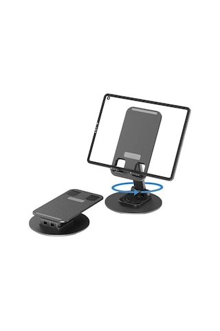 Ayarlanabilir Katlanabilir Masaüstü Telefon Standı, 360 Döner, Evrensel Uyumlu 4-8 İnç Telefon Ve 13 İnch Kadar Tablet Tutucu, Alüminyum Metal Tabanlı, Kaymaz Ve Taşınabilir 33 Cm Uzunluk