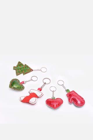 Hand Made Christmas Özel Hediyelik Kalp Yeşil Anahtarlık Gümüş