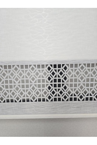 Bbb Keten Kumaşlı Lazer Kesim Tül Stor Perde Mlt1004 Ekru