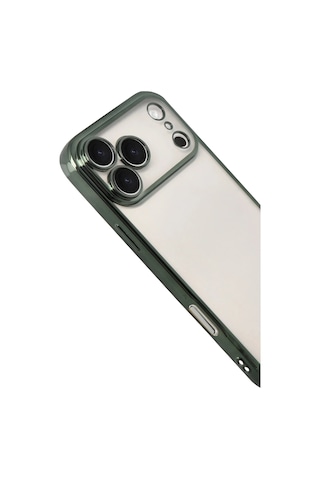 Newface - 506 - Apple iPhone Uyumlu 17 Pro Max Razer Lensli Silikon - Csmo-tex - - Yeşil