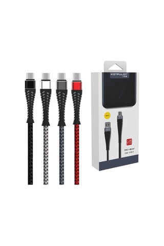 S61 Micro Usb Kablo 1.2m 2.1a - Siyah Standart