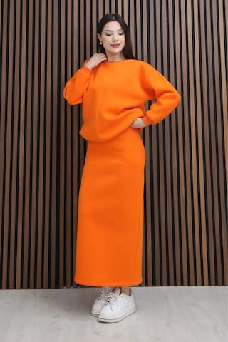 Lodmela Basic Comfort Şardonlu Etekli Takım 6073-oranj Oranj