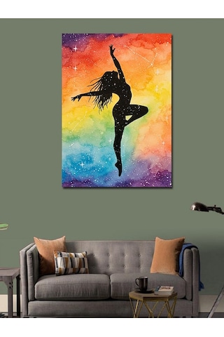 Kanvas Tablo Renkli Siluet Dansı 100cmx140cm