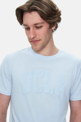 Ucla Culver Gök Mavi Bisiklet Yaka Baskılı Standard Fit Erkek Tshirt Gök Mavi