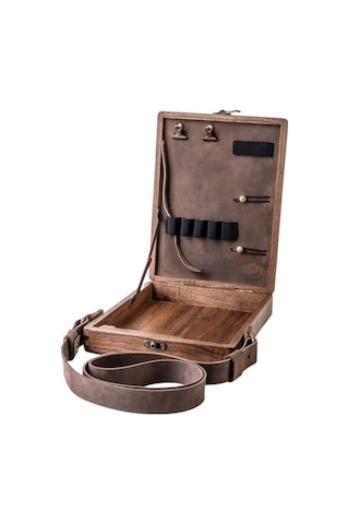 Çok Fonksiyonlu Sanatçı Yazar Fırça Aracı Saklama Ahşap Kutu Haki