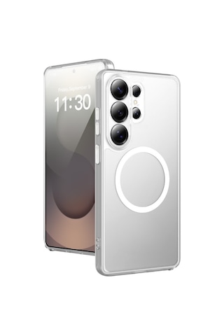 Urr Samsung Uyumlu Galaxy S26 Ultra Kılıf Şeffaf Magsafe Ekran Koruyucu - Kamera Safir Lens Koruyucu