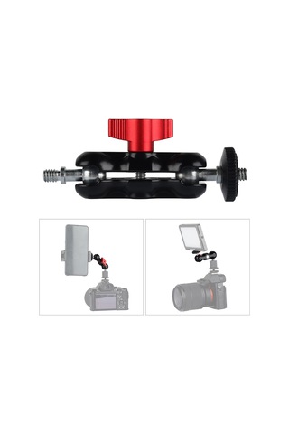 Ranyeek Alüminyum Çift Toplu Başağzı - Evrensel 1/4 Vida, 2kg Yük Taşıma, Dijital Kameralar, Led Işıklar İçin Dönüştürülebilir Tutucu