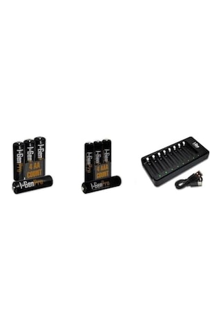 I-gen G821 8&apos Li Pil Şarj Aleti + 4 Adet Aa Pro 2950 Mah + 4 Adet Aaa Pro 1100 Mah Şarjlı Kalem Pilli Set 1.2v Ni-mh