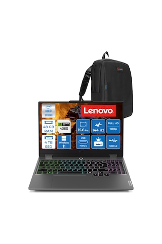 Lenovo LOQ 15IRX9 83DV011HTRP20 i7-13650HX 48 GB 4 TB SSD RTX4060 15.6" W11P Dizüstü Bilgisayar + Zetta Çanta