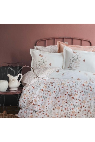 Apricitas Home Çift Kişilik Nevresim Takımı Papillo Blush Kahverengi