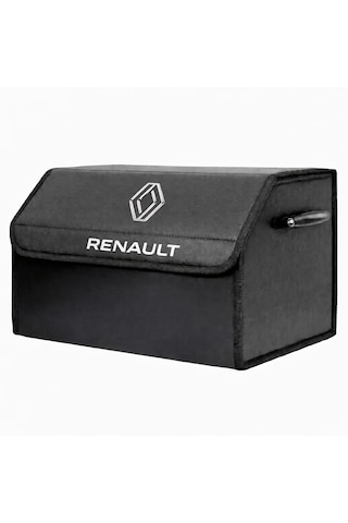 Renault Marka Logolu Oto Bagaj Organizer Çanta Oto Bagaj Çantası 2 Bölmeli Suni Deri 48 Cm X 31 Cm X 29 Cm