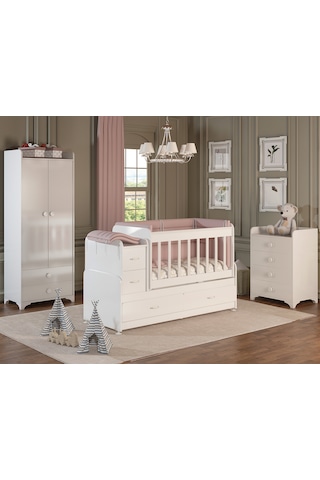 Patiko Sw 703a Büyüyebilen Bebek Odası Takımı Beyaz
