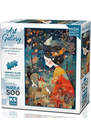 Ks Games 500 Parça Kırmızı Kimonolu Kasın Puzzle - Darid Fairchild