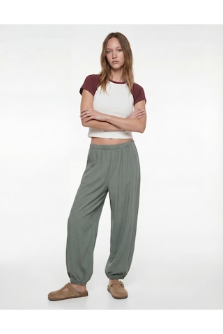 Koton Slim Fit Pamuklu Renk Bloklu Kısa Kollu Bisiklet Yaka Crop Tişört Pijama Üstü Beyaz 6wlk40269mk