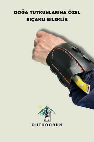 Outdoorun Doğa Tutkunlarına Özel Kamp Bıçaklı Bileklik Siyah