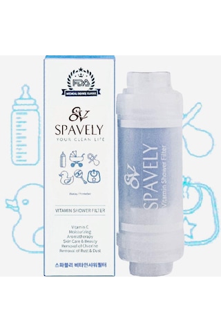 Spavely Duş Filtresi Bebek Pudrası Esanslı - Klor Ve Kireç Karşıtı, Kokulu, C Vitaminli 150 Gr