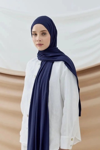 Aminenesil Modakaşmir Penye Şal Lacivert Renk