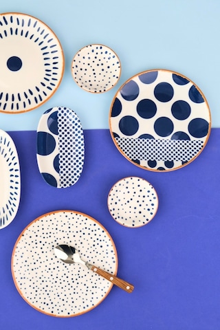 Tabak Evi Porselen Spotty Kahvaltı Ve İkram Takımı 6 Kişilik 14 Parça Çok Renkli